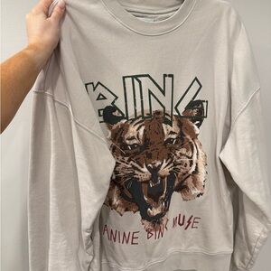 Anine Bing Graphic Sweatshirt with Tiger Design